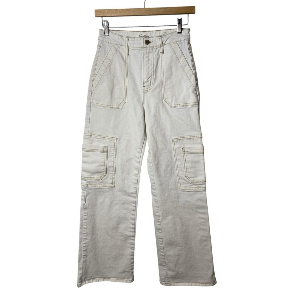 Kancan Estilo 90s Wide Leg Cargo Carpenter Jeans Women 24 Off White Y2K Utility
